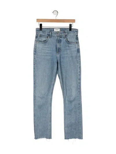 Pre-owned Agolde High-rise Straight Leg Jeans In Blue