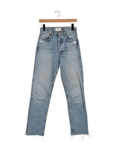 Pre-owned Agolde High-rise Straight Leg Jeans In Blue