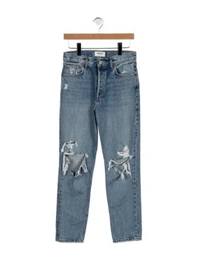 Pre-owned Agolde High-rise Straight Leg Jeans In Blue
