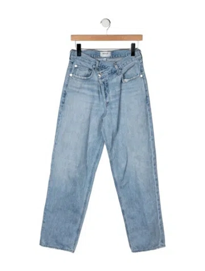Pre-owned Agolde High-rise Straight Leg Jeans In Blue