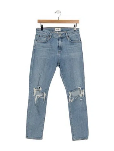 Pre-owned Agolde High-rise Straight Leg Jeans In Blue