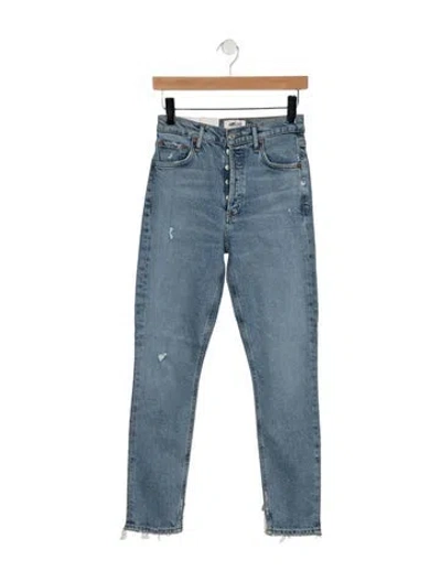 Pre-owned Agolde High-rise Straight Leg Jeans In Blue