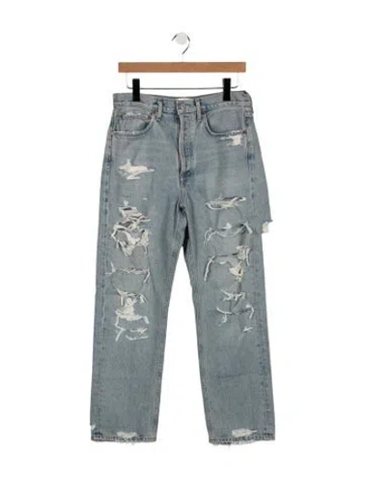 Pre-owned Agolde High-rise Straight Leg Jeans In Blue