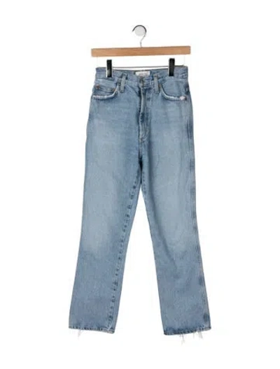 Pre-owned Agolde High-rise Straight Leg Jeans In Blue