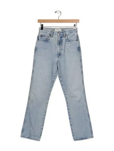 Pre-owned Agolde High-rise Straight Leg Jeans In Blue
