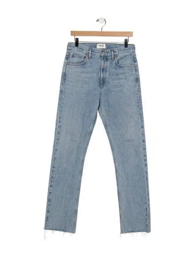 Pre-owned Agolde High-rise Straight Leg Jeans In Blue