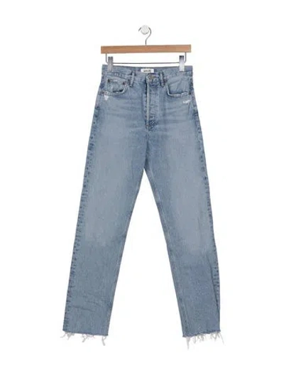 Pre-owned Agolde High-rise Straight Leg Jeans In Blue