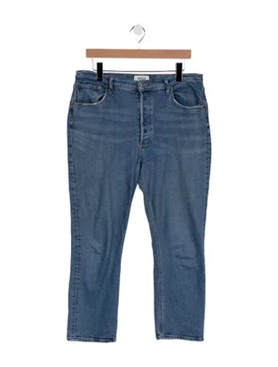 Pre-owned Agolde High-rise Straight Leg Jeans In Blue