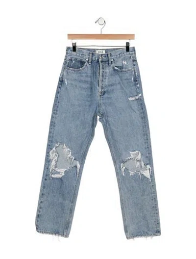 Pre-owned Agolde High-rise Straight Leg Jeans In Blue