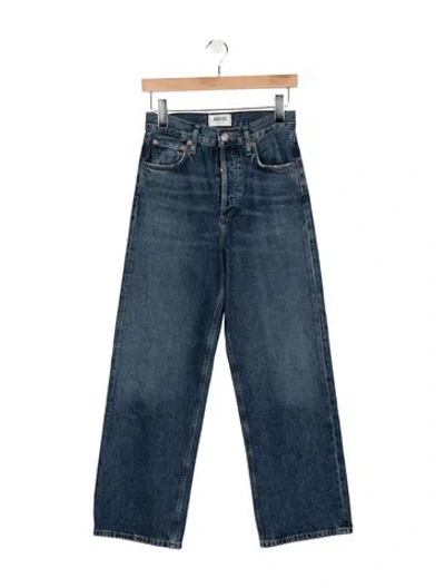 Pre-owned Agolde High-rise Straight Leg Jeans In Blue