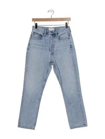 Pre-owned Agolde High-rise Straight Leg Jeans In Blue