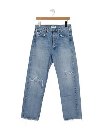 Pre-owned Agolde High-rise Straight Leg Jeans In Blue