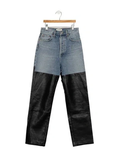 Pre-owned Agolde High-rise Straight Leg Jeans In Blue