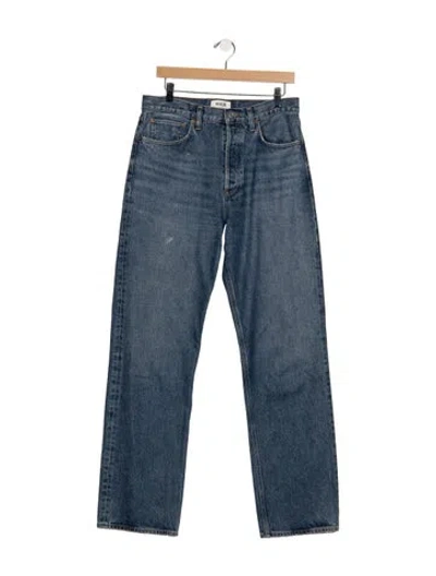 Pre-owned Agolde High-rise Straight Leg Jeans In Blue