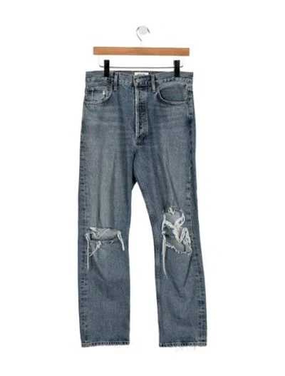Pre-owned Agolde High-rise Straight Leg Jeans In Blue