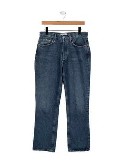 Pre-owned Agolde High-rise Straight Leg Jeans In Blue