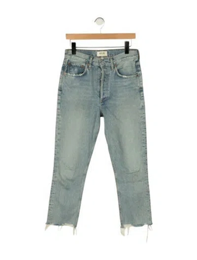 Pre-owned Agolde High-rise Straight Leg Jeans In Blue