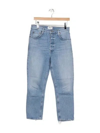 Pre-owned Agolde High-rise Straight Leg Jeans In Blue