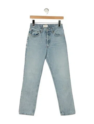 Pre-owned Agolde High-rise Straight Leg Jeans In Blue
