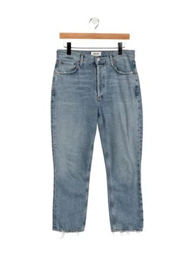 Pre-owned Agolde High-rise Straight Leg Jeans In Blue
