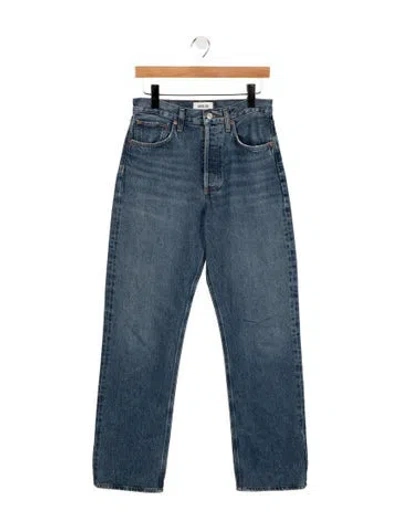 Pre-owned Agolde High-rise Straight Leg Jeans In Blue