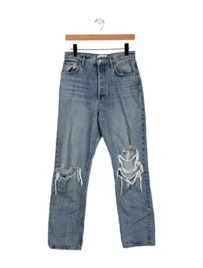 Pre-owned Agolde High-rise Straight Leg Jeans In Blue