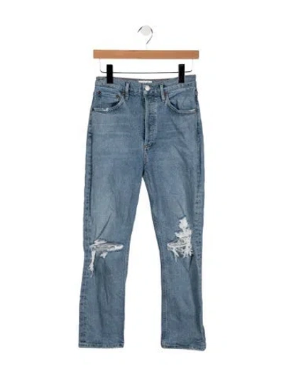 Pre-owned Agolde High-rise Straight Leg Jeans In Blue