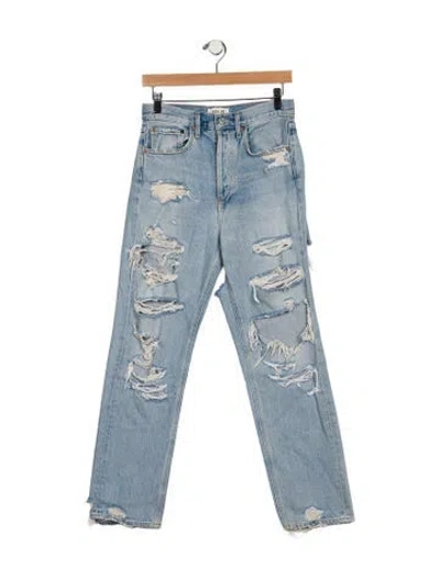 Pre-owned Agolde High-rise Straight Leg Jeans In Blue