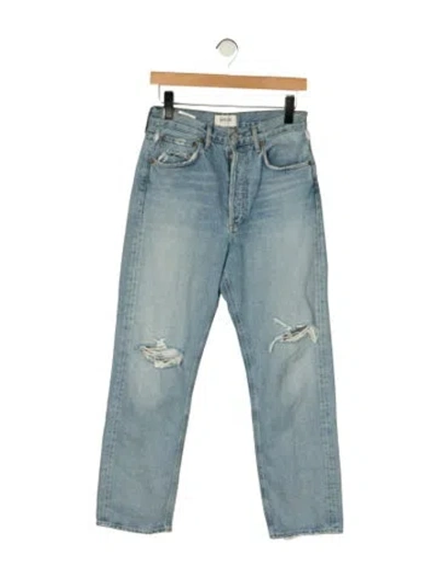 Pre-owned Agolde High-rise Straight Leg Jeans In Blue