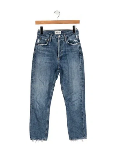 Pre-owned Agolde High-rise Straight Leg Jeans In Blue