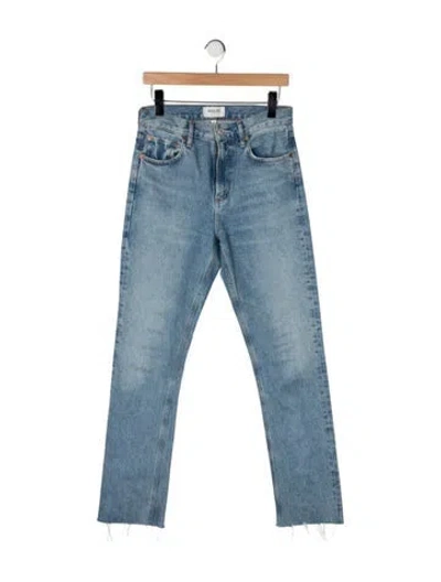 Pre-owned Agolde High-rise Straight Leg Jeans In Blue