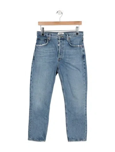 Pre-owned Agolde High-rise Straight Leg Jeans In Blue