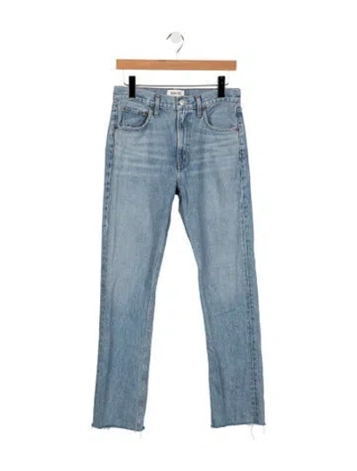 Pre-owned Agolde High-rise Straight Leg Jeans In Blue