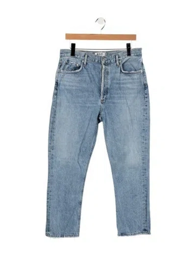 Pre-owned Agolde High-rise Straight Leg Jeans In Blue