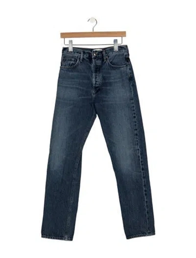 Pre-owned Agolde High-rise Straight Leg Jeans In Blue
