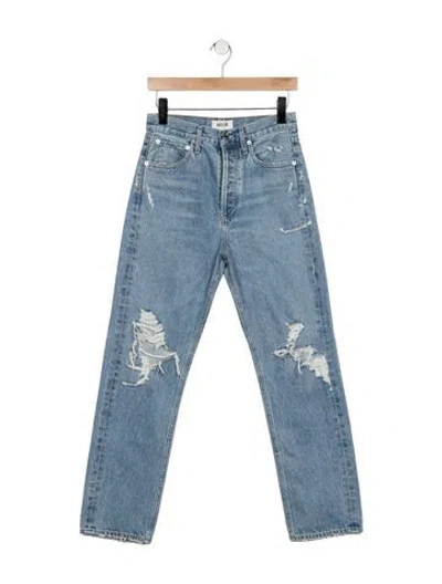 Pre-owned Agolde High-rise Straight Leg Jeans In Blue