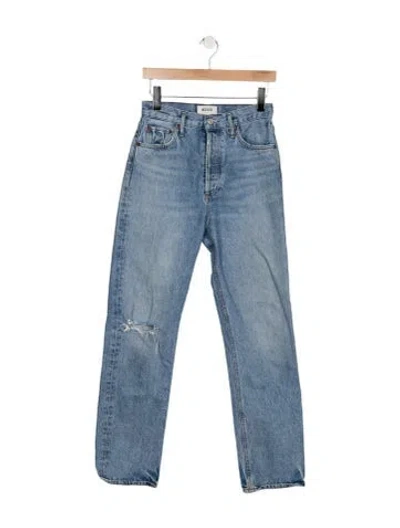 Pre-owned Agolde High-rise Straight Leg Jeans In Blue