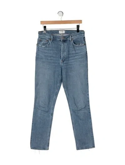 Pre-owned Agolde High-rise Straight Leg Jeans In Blue