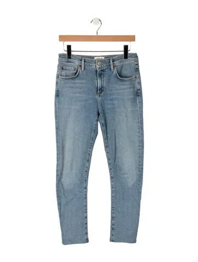 Pre-owned Agolde High-rise Straight Leg Jeans In Blue