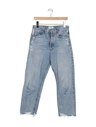 Pre-owned Agolde High-rise Straight Leg Jeans In Blue