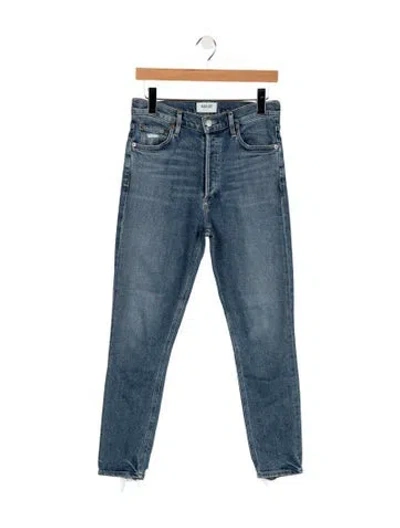Pre-owned Agolde High-rise Straight Leg Jeans In Blue