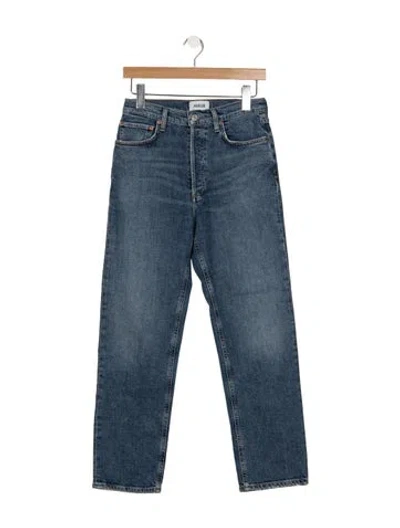 Pre-owned Agolde High-rise Straight Leg Jeans In Blue