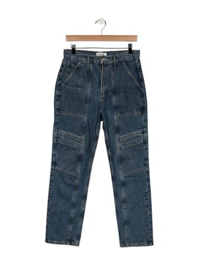 Pre-owned Agolde High-rise Straight Leg Jeans In Blue