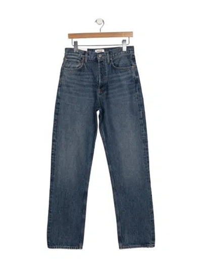 Pre-owned Agolde High-rise Straight Leg Jeans In Blue