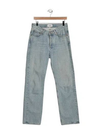 Pre-owned Agolde High-rise Straight Leg Jeans In Blue