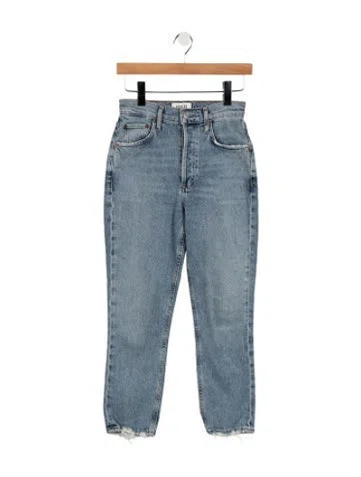Pre-owned Agolde High-rise Straight Leg Jeans In Blue