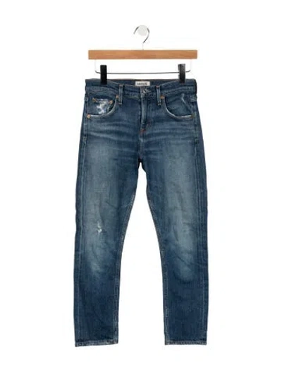 Pre-owned Agolde High-rise Straight Leg Jeans In Blue