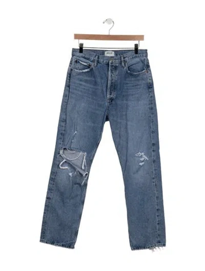 Pre-owned Agolde High-rise Straight Leg Jeans In Blue