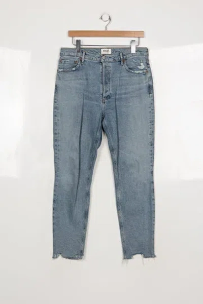 Pre-owned Agolde High-rise Straight Leg Jeans In Blue