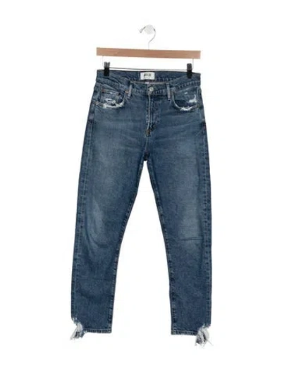 Pre-owned Agolde High-rise Straight Leg Jeans In Blue